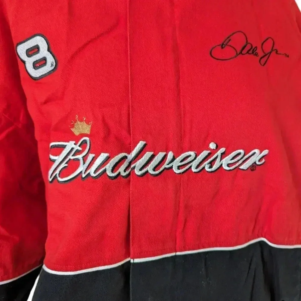 Vintage Nascar Racing Jacket Size Large #8 Dale Earnhardt Jr. Y2K
